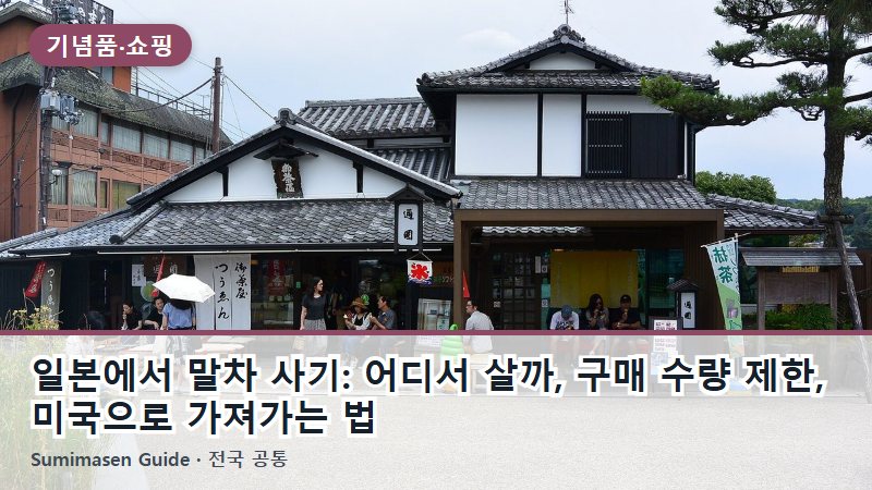 일본에서 말차 사기: 어디서 살까, 구매 수량 제한, 미국으로 가져가는 법