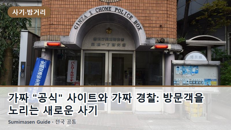 가짜 "공식" 사이트와 가짜 경찰: 방문객을 노리는 새로운 사기