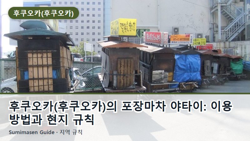 후쿠오카(후쿠오카)의 포장마차 야타이: 이용 방법과 현지 규칙