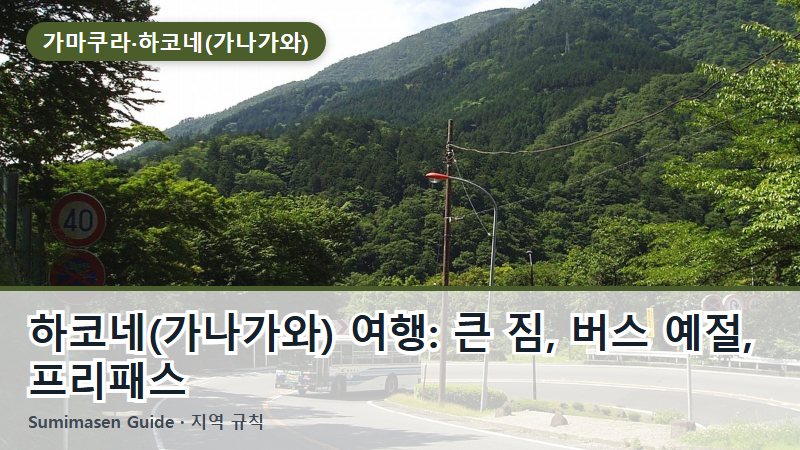 하코네(가나가와) 여행: 큰 짐, 버스 예절, 프리패스