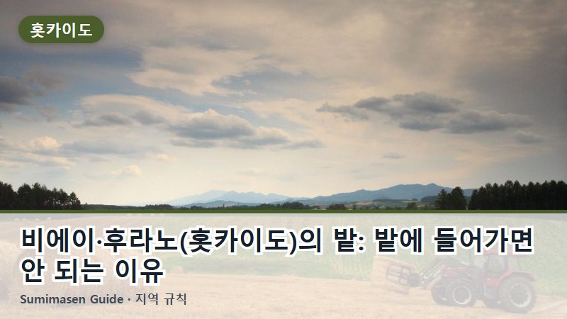 비에이·후라노(홋카이도)의 밭: 밭에 들어가면 안 되는 이유