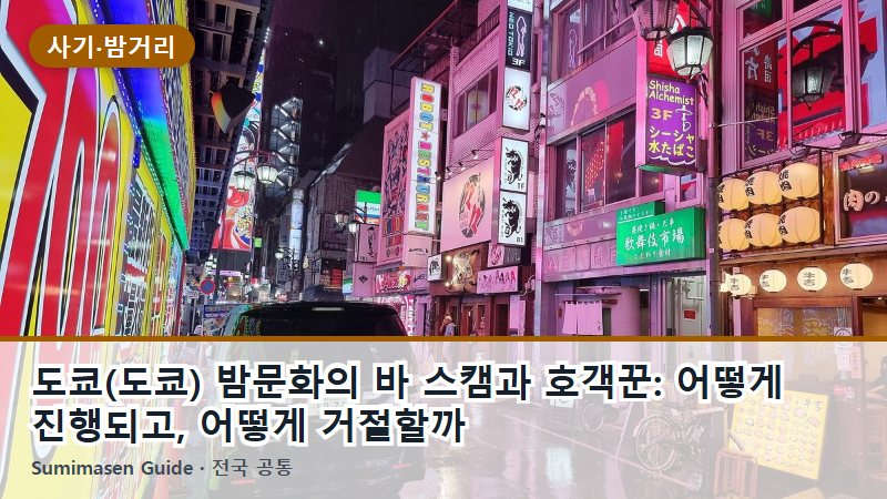 도쿄(도쿄) 밤문화의 바 스캠과 호객꾼: 어떻게 진행되고, 어떻게 거절할까