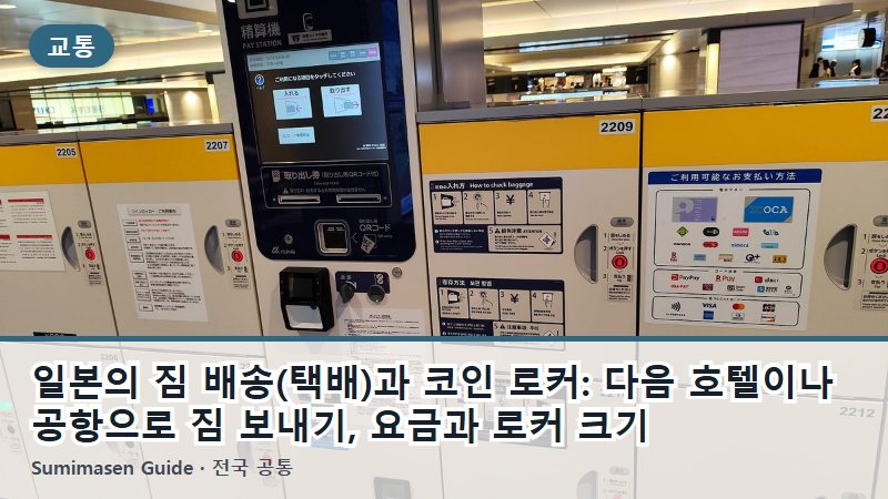 일본의 짐 배송(택배)과 코인 로커: 다음 호텔이나 공항으로 짐 보내기, 요금과 로커 크기