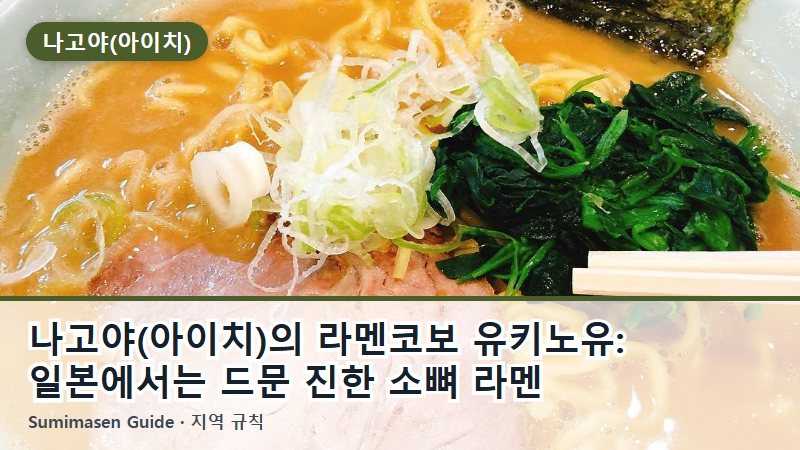 나고야(아이치)의 라멘코보 유키노유: 일본에서는 드문 진한 소뼈 라멘