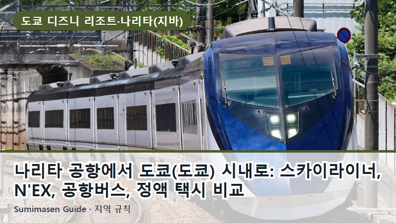나리타 공항에서 도쿄(도쿄) 시내로: 스카이라이너, N'EX, 공항버스, 정액 택시 비교