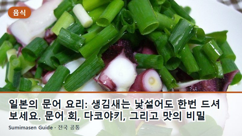일본의 문어 요리: 생김새는 낯설어도 한번 드셔 보세요. 문어 회, 다코야키, 그리고 맛의 비밀