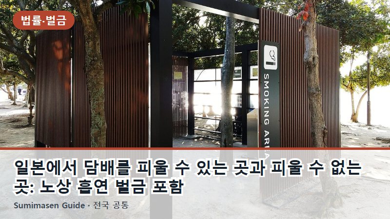 일본에서 담배를 피울 수 있는 곳과 피울 수 없는 곳: 노상 흡연 벌금 포함
