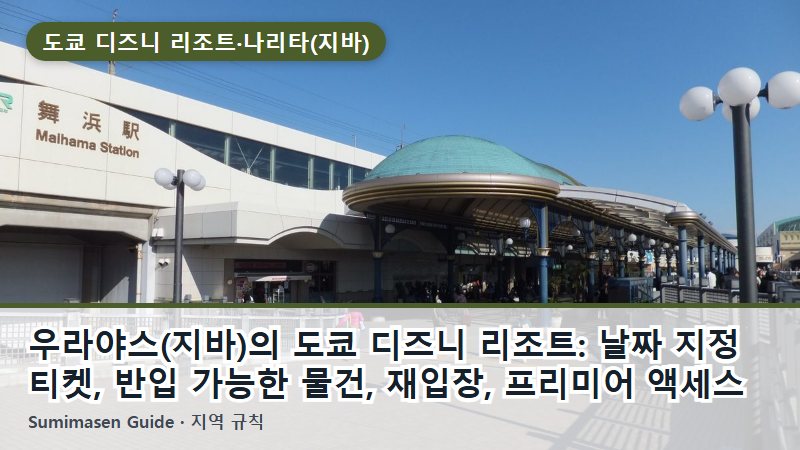 우라야스(지바)의 도쿄 디즈니 리조트: 날짜 지정 티켓, 반입 가능한 물건, 재입장, 프리미어 액세스