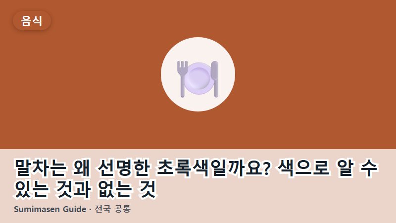 말차는 왜 선명한 초록색일까요? 색으로 알 수 있는 것과 없는 것