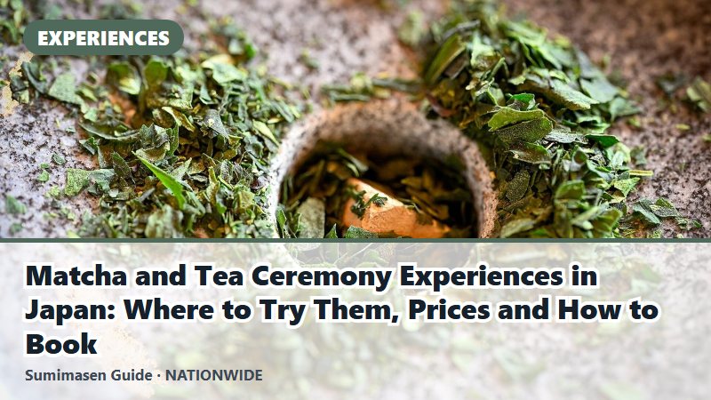 Matcha and Tea Ceremony Experiences in Japan: Where to Try Them, Prices and How to Book