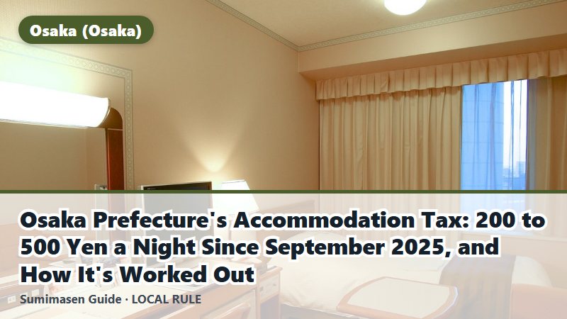 Osaka Prefecture's Accommodation Tax: 200 to 500 Yen a Night Since September 2025, and How It's Worked Out