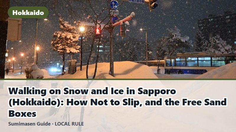 Walking on Snow and Ice in Sapporo (Hokkaido): How Not to Slip, and the Free Sand Boxes