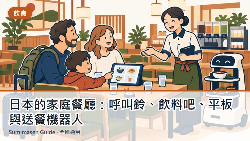 日本的家庭餐廳:呼叫鈴、飲料吧、平板與送餐機器人