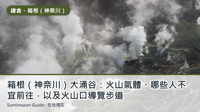 箱根(神奈川)大涌谷:火山氣體、哪些人不宜前往,以及火山口導覽步道
